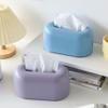 ROHNES Desktop Tissue Box Plastic Simple Napkin Holder Pumping Paper Case Dispenserrectangular Solid Colour Cute Tissue Box view 3