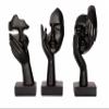 Dawbun 3 Piece Thinker Statue Black Home Decor Abstract Face Sculpture Resin Thinker Figurines for Desktop Office Desk Living Room Table Collection Figurine Decoration Bookshelf Decorative Objects view 1