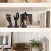 Dawbun 3 Piece Thinker Statue Black Home Decor Abstract Face Sculpture Resin Thinker Figurines for Desktop Office Desk Living Room Table Collection Figurine Decoration Bookshelf Decorative Objects view 4
