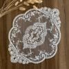 2Pack 12x18-in Retro Lace Placemats, French Crochet Doilies, Handmade Embroidered Table Mats, White view 1