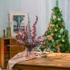 16 Pcs Dried Fall Eucalyptus Stems Red, Christmas Burgundy Dried Flowers for Vase, Home Decor, Real Eucalyptus Orange Brown, Eucalyptus Plant, 17" Fall Floral Stems Decorations Arrangement view 3