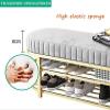 Comfortable Velvet Entrance Bench, Modern Seat Shoe Rack Bench with 2 Tier Gold Shoe Rack, Hallway Organizer,Green,60X32X43Cm(24X13X17Inch) view 4
