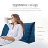 BNCKTRD Headboard Wedge Pillow Full XXL Bolsters Pillow for Bed Back Support Backrest Cushion for Reading Watching TV Working Sitting on Bed Large Daybed Couch Bed Rest Pillow Velvet Deep Blue view 2
