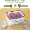 Freshmage Fruit Storage Containers for Fridge with Removable Colander, Airtight Food Storage Container, Dishwasher Safe Produce Saver for Refrigerator, Keep Berry Fruit Fresh Longer 4 pcs Small Clear view 3