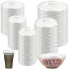 Cunhill 200 Pcs 5 Size Plastic Bowl Covers Bulk, Reusable Plastic Wrap for Food Sourdough Bread Baking Rising, Elastic Reusable Food Covers for Leftovers Family Outdoor Picnic(White) view 1
