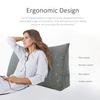 BNCKTRD Headboard Wedge Pillow Full XXL Bolsters Pillow for Bed Back Support Backrest Cushion for Reading Watching TV Working Sitting on Bed Large Daybed Couch Bed Rest Pillow Corduroy Gray view 2