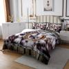 Brown Cowhide Quilted Bedding for Men Queen,Rustic Farmhouse Horseshoe Quilt Set for Kids Adults Western Texas Star Bedspread Retro Grunge Barn Door Highland Cow Fur Coverlet Set 2 Pillow Cases view 3