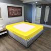 1 PC Striped Box Spring Cover - 100% Egyptian Cotton, Wrap Around 4 Sides Bed Skirt for Hotel & Home, Fits Box Springs up to 15 Inch - Full, Yellow view 1