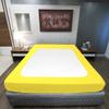 1 PC Striped Box Spring Cover - 100% Egyptian Cotton, Wrap Around 4 Sides Bed Skirt for Hotel & Home, Fits Box Springs up to 15 Inch - Full, Yellow view 3