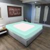 Striped Box Spring Cover - 100% Egyptian Cotton, 1000 TC Wrap Around 4 Sides Cover for Hotel & Home, Fits Box Springs up to 15 Inch - TwinXL, Aqua Blue view 1