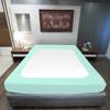 Striped Box Spring Cover - 100% Egyptian Cotton, 1000 TC Wrap Around 4 Sides Cover for Hotel & Home, Fits Box Springs up to 15 Inch - TwinXL, Aqua Blue view 3