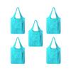 ACBSUSU Foldable reusable grocery bags, eco waterproof shopping bags, food tote bags. Fits in your pocket (5 packs) (Sky blue) view 1