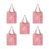 ACBSUSU Foldable reusable grocery bags, eco waterproof shopping bags, food tote bags. Fits in your pocket (5 packs) (Pink) view 1
