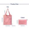 ACBSUSU Foldable reusable grocery bags, eco waterproof shopping bags, food tote bags. Fits in your pocket (5 packs) (Pink) view 4