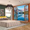 Aidatain Window Tapestry Mountain Lake Forest Scene Tapestry Nature Landscape Wall Hanging, Flannel Art Large Tapestries 80"x 60" Flannel for Bedroom Home Decor GTFNAT0088 view 3