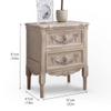 BOOMLATU Handcrafted Wood Nightstand with 2 Drawers in Distressed Vintage Nature (Nature) view 3