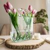 OLEEK Purse vases for Flowers (Handmade) Glass Bag vase -10 Inches- Blue for centerpieces & Fish Bowl - Handbag Unique Flower vase Decorative - Glass Handbag vases for Cute Room Decor view 2