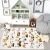 Abeigoi Construction ABC 3x5Ft Vehicle Kids Play Carpet Digger Alphabet Mat Truck Boys Bedroom Child Letter Game Soft Engineering Playroom Easy Washable Nursery Rug view 2