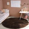 Brown Round Rugs for Bedroom, 6x6 Feet Cute Fluffy Plush Shaggy Carpet Boys Girls Kids Indoor Living Nursery Room Decor Circle Floor view 3