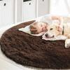 Brown Round Rugs for Bedroom, 6x6 Feet Cute Fluffy Plush Shaggy Carpet Boys Girls Kids Indoor Living Nursery Room Decor Circle Floor view 4