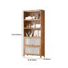 CraftThink Wooden Bookshelf, 5 Tier Bamboo Light Brown Bookshelf Modern Standard Bookcase Rectangle Shelves with Doors for Bedroom,Office,Kitchen,Living Room (27.6" L x 13" D x 67.5" H) view 2