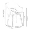 WKWKW Kitchen Light Luxury Nordic Dining Chairs Modern Living Dining Room Accent Arm Chairs Water Proof PU Leather Side Chair with Metal Legs(White+Blue) view 3
