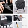 WKWKW Kitchen Light Luxury Nordic Dining Chairs Modern Living Dining Room Accent Arm Chairs Water Proof PU Leather Side Chair with Metal Legs(White+Blue) view 4