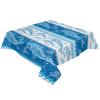 BOBOWUNY Blue Dolphin Square/Round Tablecloths 60x60, Summer Beach Coastal Sea Wave Nautical Table Cloth Table Cover Indoor/Outdoor Tabletop Decor for Wedding Holiday Party Dinner Baby Shower view 1