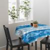 BOBOWUNY Blue Dolphin Square/Round Tablecloths 60x60, Summer Beach Coastal Sea Wave Nautical Table Cloth Table Cover Indoor/Outdoor Tabletop Decor for Wedding Holiday Party Dinner Baby Shower view 3