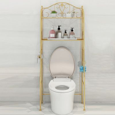 Fadiadem Bathroom Organizer Over The Toilet Storage, Freestanding Above Toilet Rack with Hooks and Toilet Paper Rack, Bathroom Shelves Over Toilet Shelf, Bathroom Space Saver Metal Shelving Unit