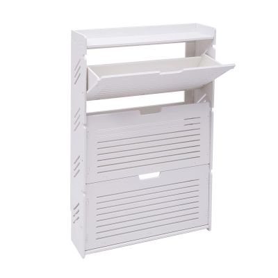 3-Tier Shoe Cabinet Modern Entryway Hallway Shoe Storage Organizer Living Room Multifunctional Shoe Stand Rack for Slippers Heels Boots,11lbs Loading Per Tier (27.5x6.7x42.9in)