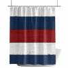 Anzona Red Blue White Waterproof Shower Curtains Set - Stall 48 x 72 Inch, Rustic Barn Wood Grain Retro Farm Polyester Fabric Bathroom Curtain with 12 Hooks, Bathroom Accessories, 1 Panel view 2