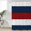 Anzona Red Blue White Waterproof Shower Curtains Set - Stall 48 x 72 Inch, Rustic Barn Wood Grain Retro Farm Polyester Fabric Bathroom Curtain with 12 Hooks, Bathroom Accessories, 1 Panel view 3