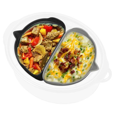 2 Pack Silicone Slow Cooker Divider Liner 6 QT, Reusable & Leakproof Divider Insert, Dishwasher Safe Cooking Liner