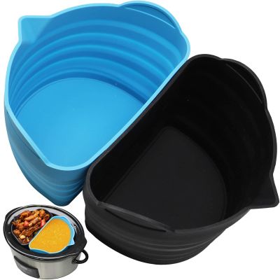 2 Pack Silicone Slow Cooker Divider Liner 6 QT, Reusable & Leakproof Divider Insert, Dishwasher Safe Cooking Liner