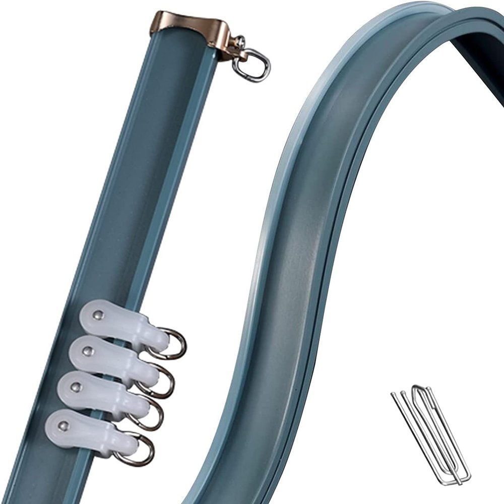 Hospital Curtain Track System RV Curtain Bendable Curtain Track System, Ceiling/Wall Mount Curtain Rail Rods, Flexible Curtain Rod Set for Bathroom/Bay Window, Hooks Included ( Color : Ceiling Mount ,
