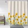 Anzona Yellow Daisy Flower Waterproof Shower Curtains Set - Small 36 x 72 Inch, Spring Floral Botanical Rustic Retro Polyester Fabric Bathroom Curtain with 12 Hooks, Bathroom Accessories, 1 Panel view 1