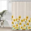 Anzona Yellow Daisy Flower Waterproof Shower Curtains Set - Small 36 x 72 Inch, Spring Floral Botanical Rustic Retro Polyester Fabric Bathroom Curtain with 12 Hooks, Bathroom Accessories, 1 Panel view 3