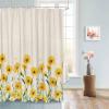 Anzona Yellow Daisy Flower Waterproof Shower Curtains Set - Small 36 x 72 Inch, Spring Floral Botanical Rustic Retro Polyester Fabric Bathroom Curtain with 12 Hooks, Bathroom Accessories, 1 Panel view 4