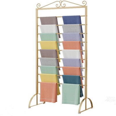 Craft Room Organiser Display Display Stand Freestanding Metal Scarf Display Stand Rack, Heavy Duty Metal Multi-Purpose Storgage Organizers Holder for Wrapping Paper/Ribbons/Towel ( Color : Gold , Size