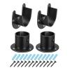 uxcell 1.28'' Dia Stainless Steel Closet Pole Sockets Closet End Supports Flange Rod Set with Screws for Bathroom Curtain, Set of 4, Black view 1