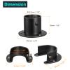 uxcell 1.28'' Dia Stainless Steel Closet Pole Sockets Closet End Supports Flange Rod Set with Screws for Bathroom Curtain, Set of 4, Black view 2