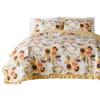 Benjara Kelsa 3 Piece Queen Quilt Set with 2 Pillow Shams and Cotton Fill, Gold view 1