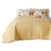 Benjara Kelsa 3 Piece Queen Quilt Set with 2 Pillow Shams and Cotton Fill, Gold view 2