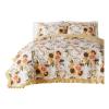 Benjara Kelsa 3 Piece Queen Quilt Set with 2 Pillow Shams and Cotton Fill, Gold view 4