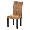 Baxton Studio Laymi Dark Brown Mahogany Wood and Banana Fiber Dining Chair view 1