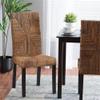 Baxton Studio Laymi Dark Brown Mahogany Wood and Banana Fiber Dining Chair view 2