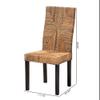 Baxton Studio Laymi Dark Brown Mahogany Wood and Banana Fiber Dining Chair view 3