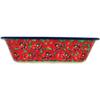 Polmedia Polish Pottery Rectangular Baker UNIKAT - Savvy Scarlet Pattern Handmade in Boleslawiec Poland by Ceramika Artystyczna + Certificate of Authenticity view 3