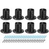 uxcell 1'' Dia Stainless Steel Pole Sockets Flange Rod Holder Bracket Support with Screws for Bathroom Closet Curtain, Set of 8, Black view 1